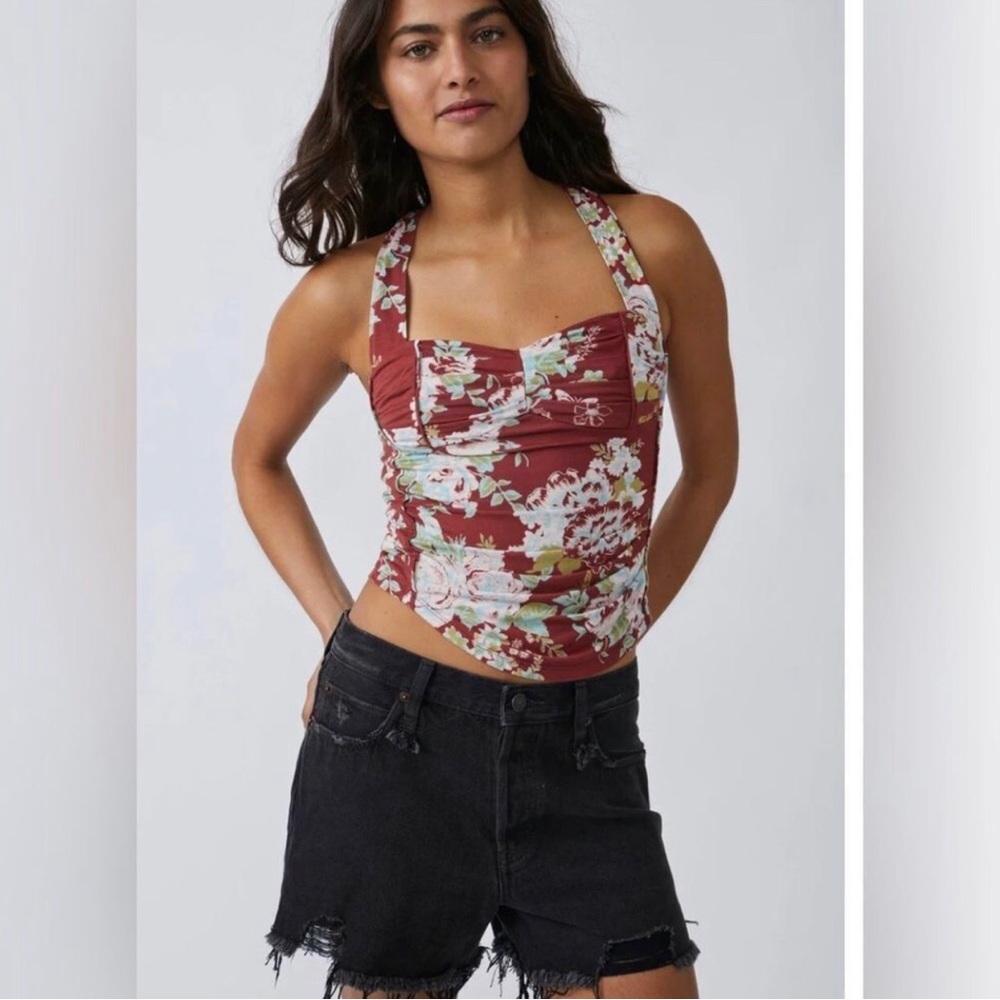 Free People Ginger Snap Crossback Tank Top Brown Cinnamon Size Medium